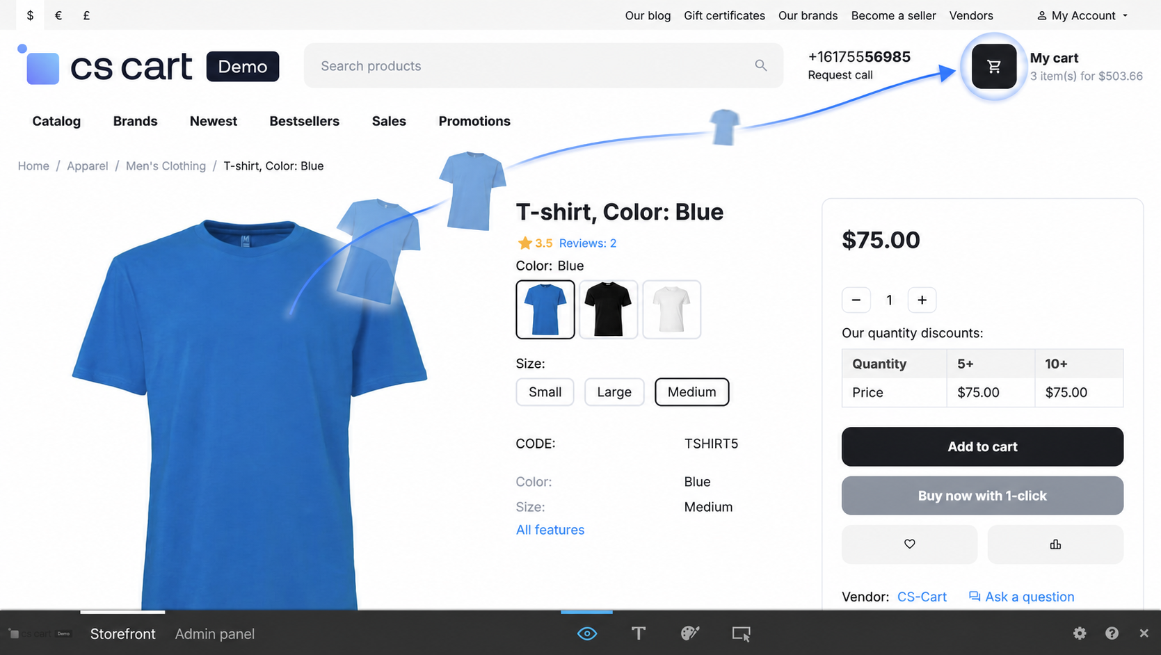 Add to Cart Visual Effects for CS-Cart image 2