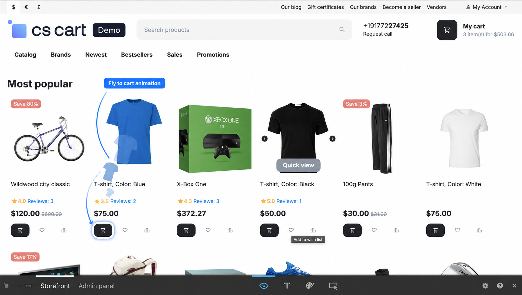 Add to Cart Visual Effects for CS-Cart image 3