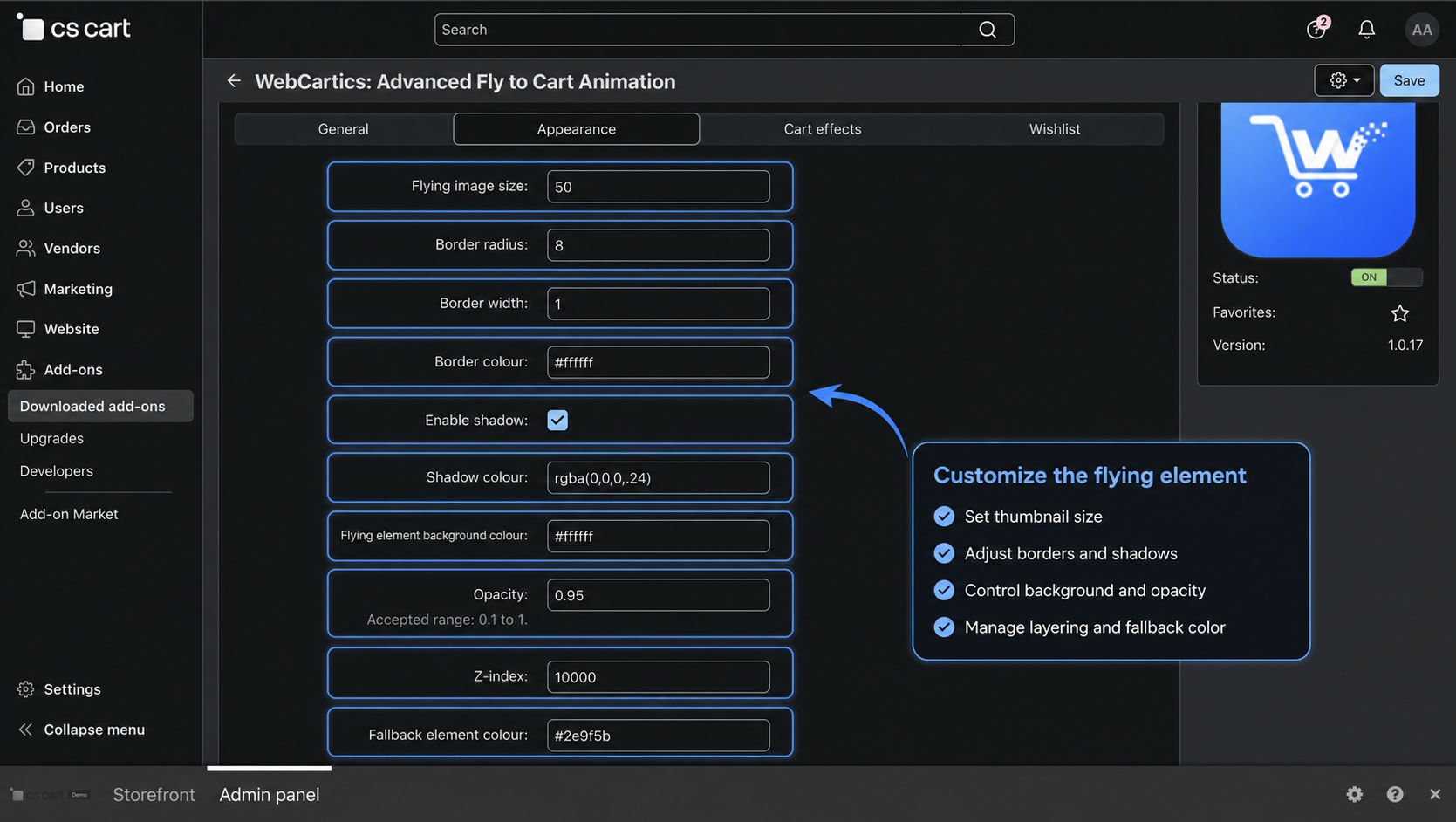 Add to Cart Visual Effects for CS-Cart image 7