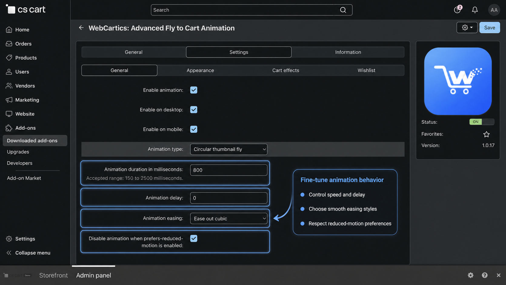 Add to Cart Visual Effects for CS-Cart image 6