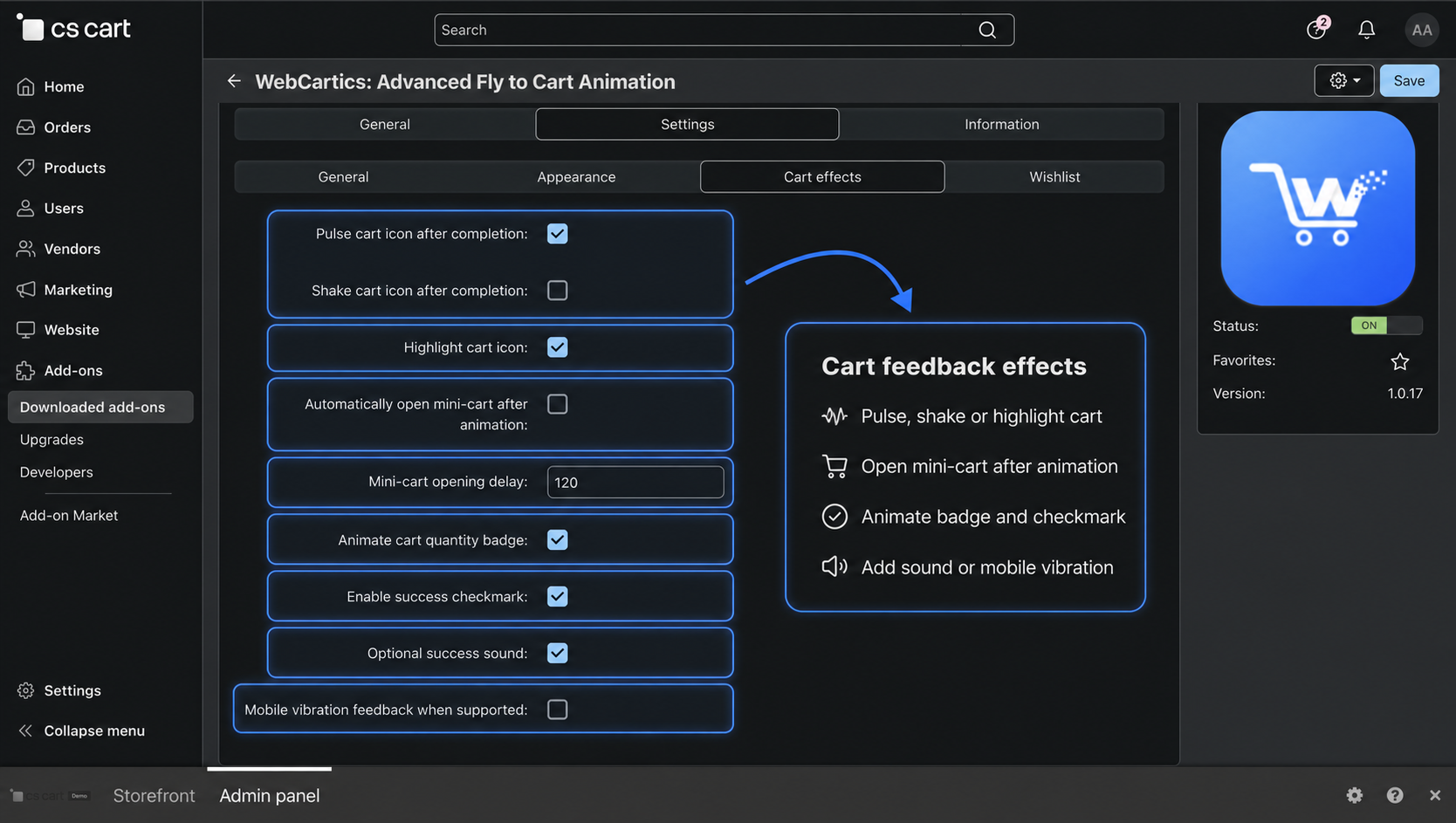 Add to Cart Visual Effects for CS-Cart image 8