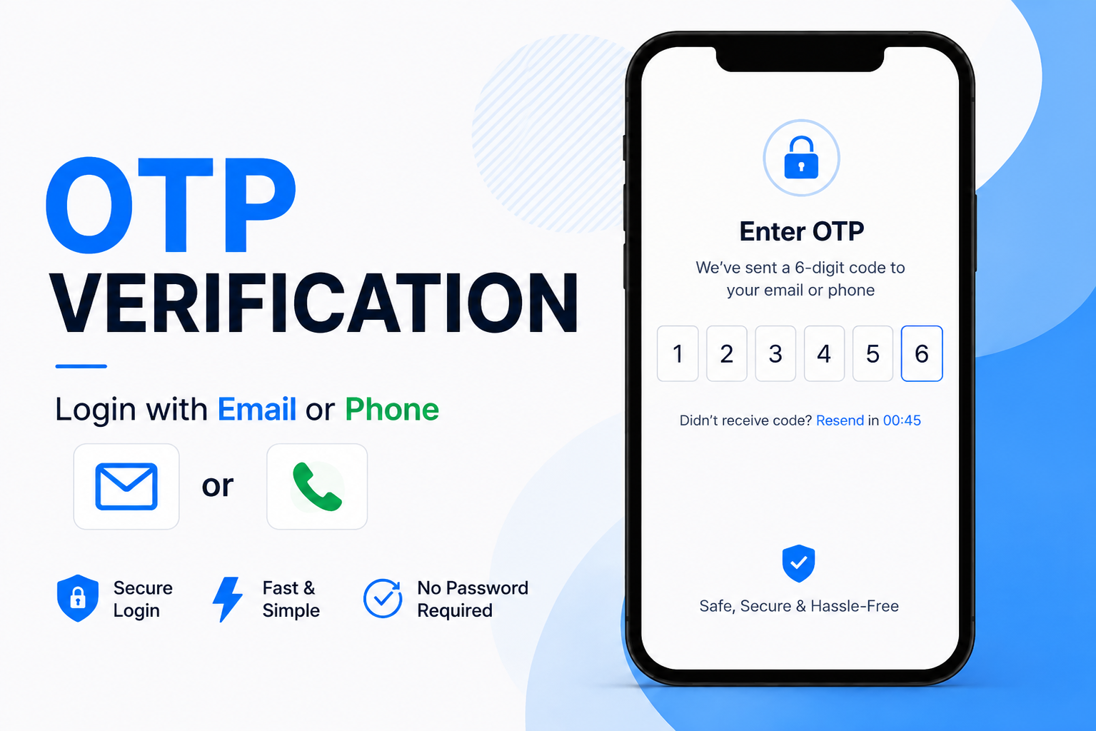 OTP Login & Verification via Phone or Email